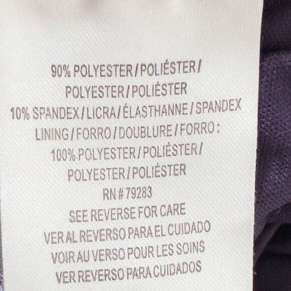 Alex Evenings Velvet Cocktail Dress Sz 14 Purple Side Draped 3/4 Sleeve - Picture 9 of 14